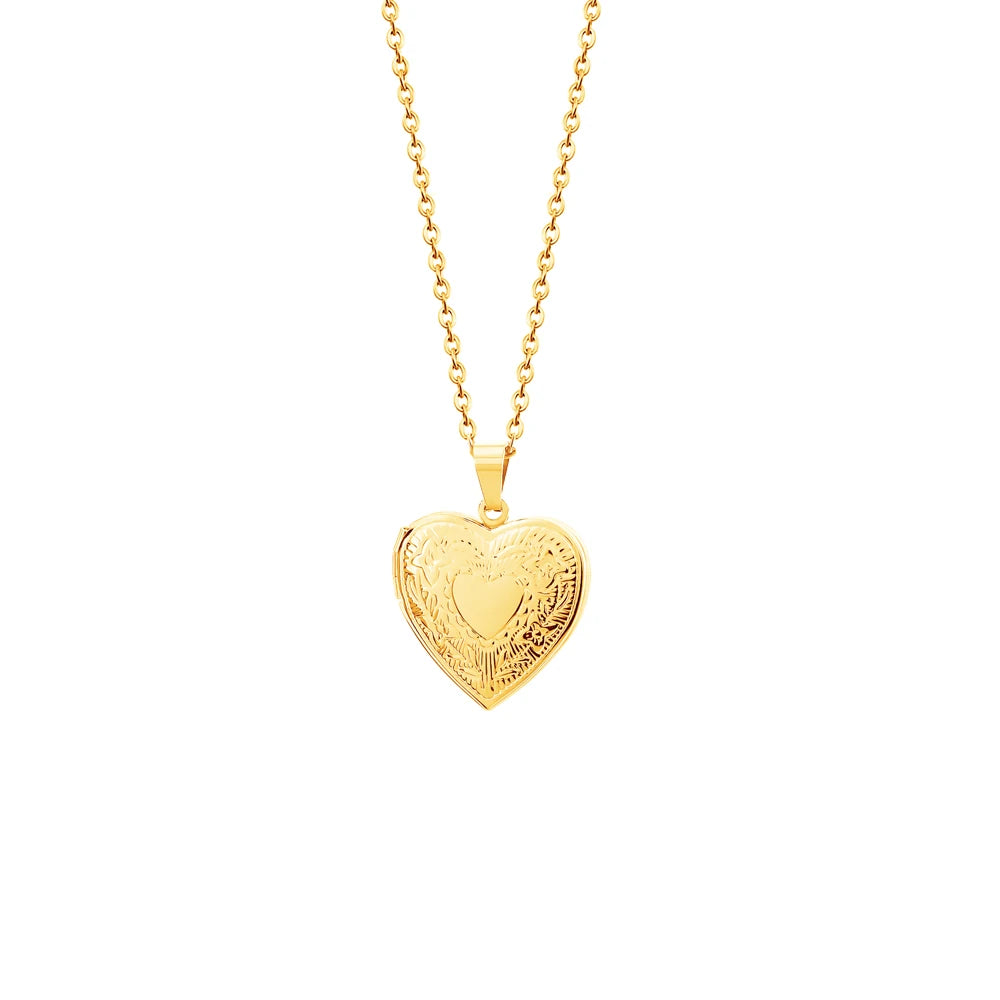 1pc Custom Photo Heart Locket Pendant Necklace Women Necklace Personalized Souvenir Gift