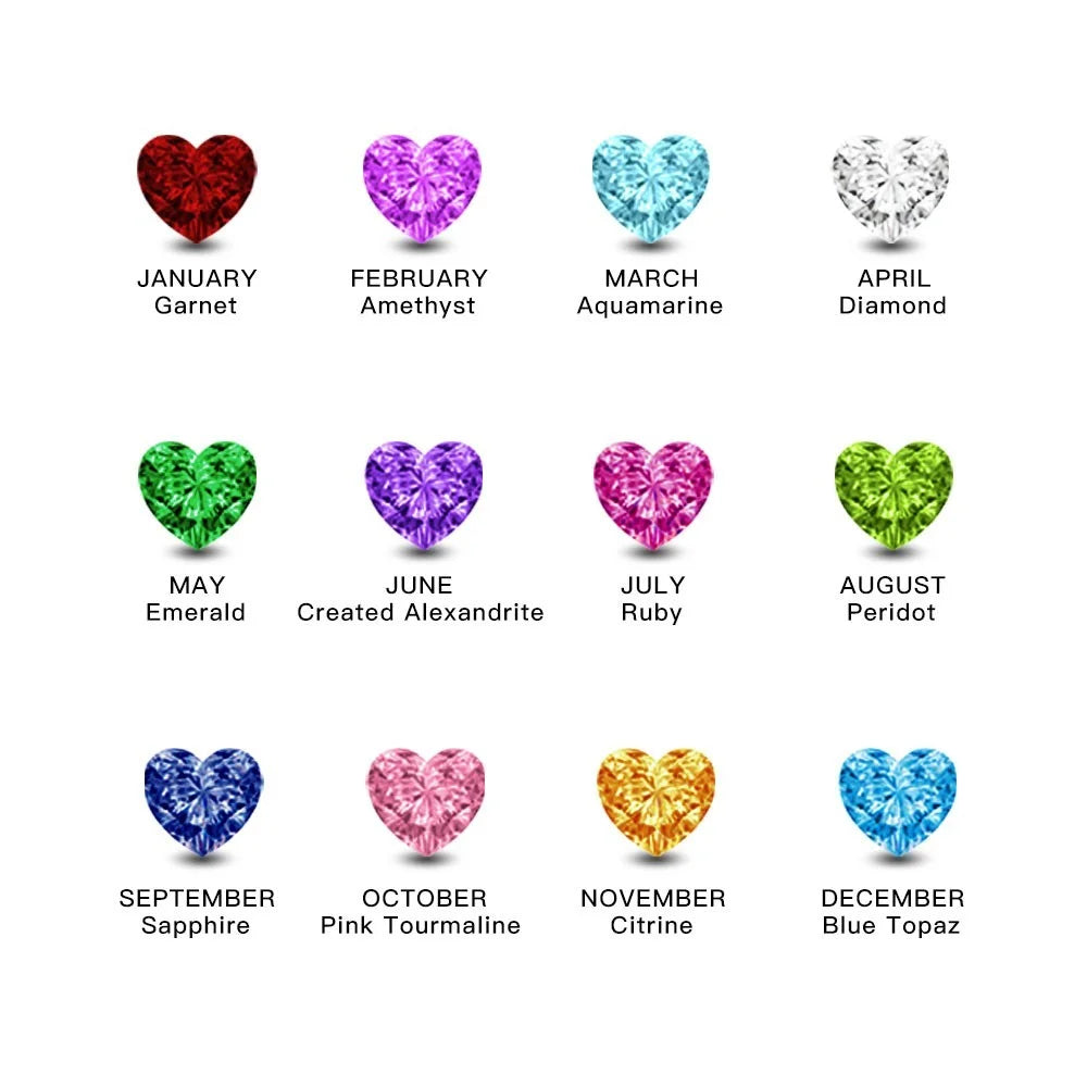 Personalized Names Hearts Women Bracelet with Birthstones Gift